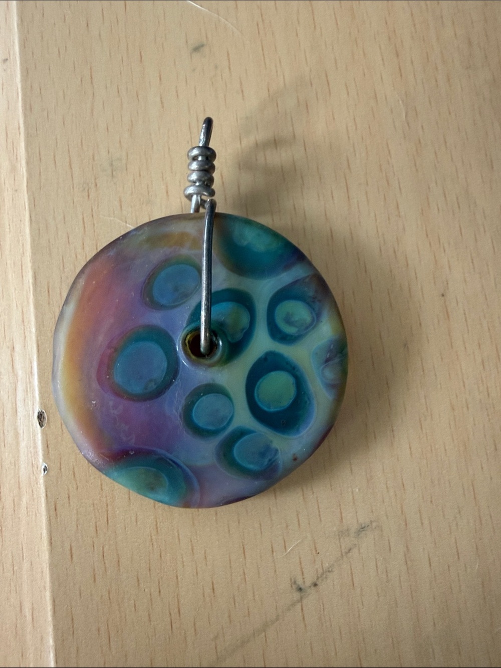 Handmade Multicolor Glass Pendant Home Accent